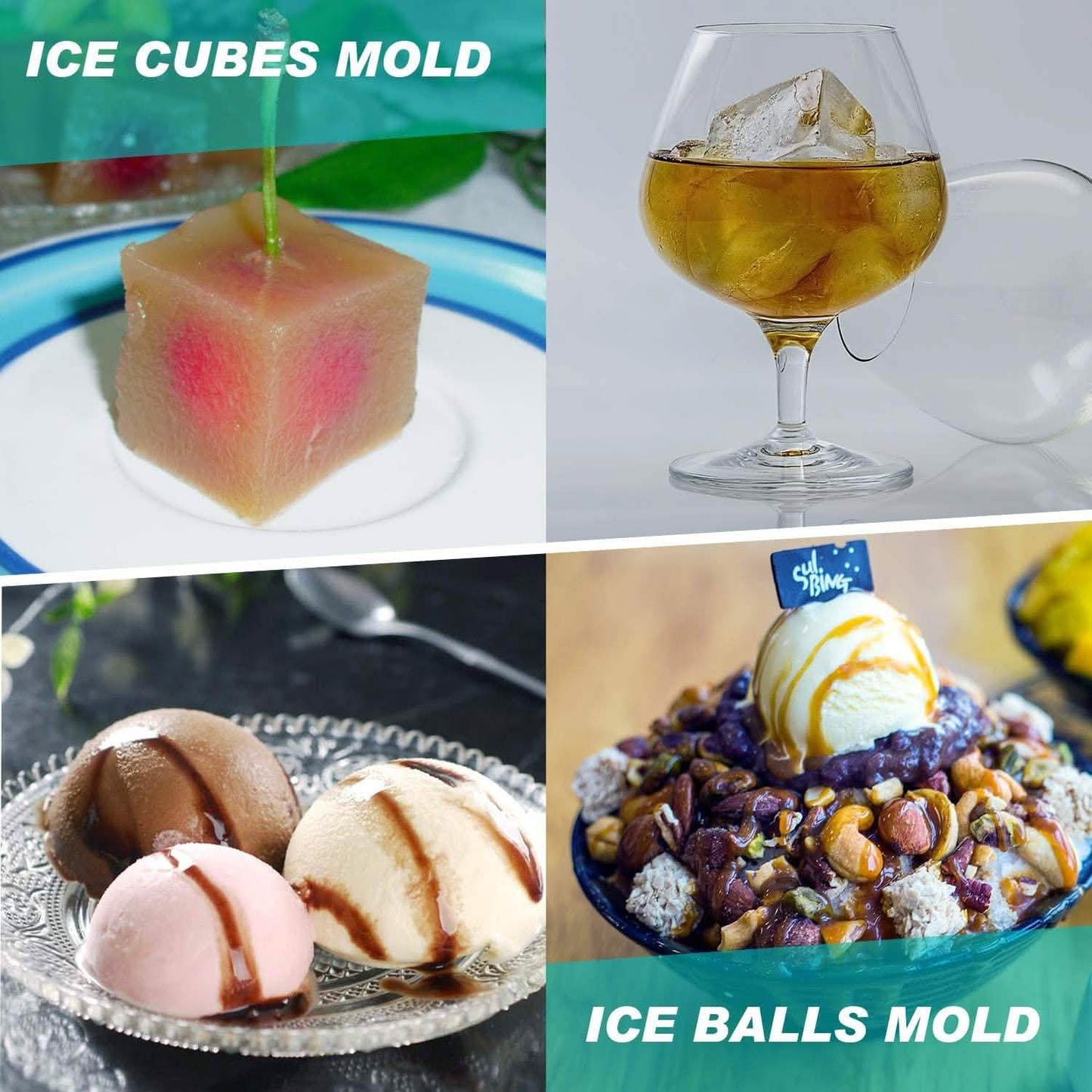 2-Pack Set: Adoric Life Silicone Ice Cube Molds