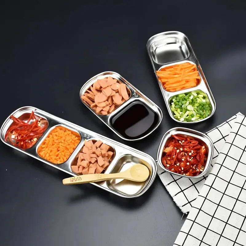 4-Piece Set: Stainless Steel Sauce Dish