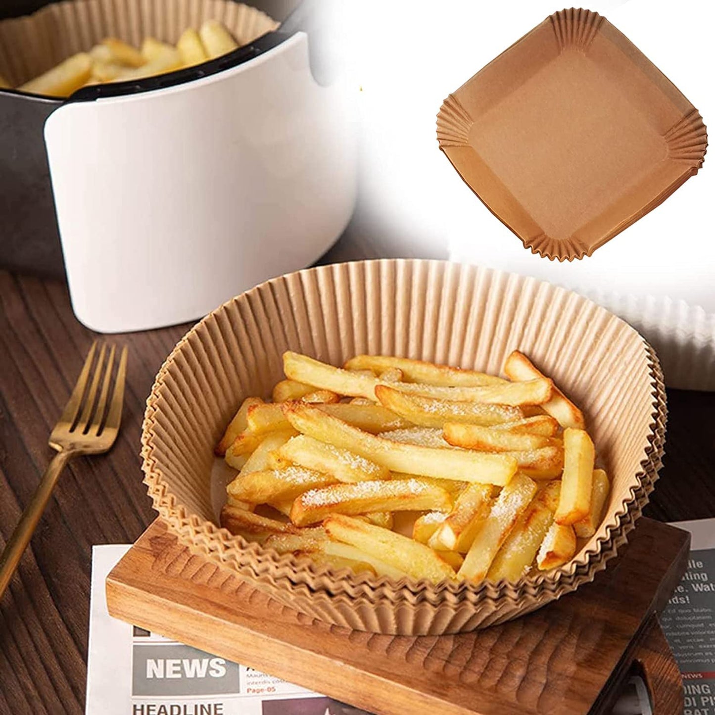 50-Pieces: Air Fryer Disposable Paper Liners