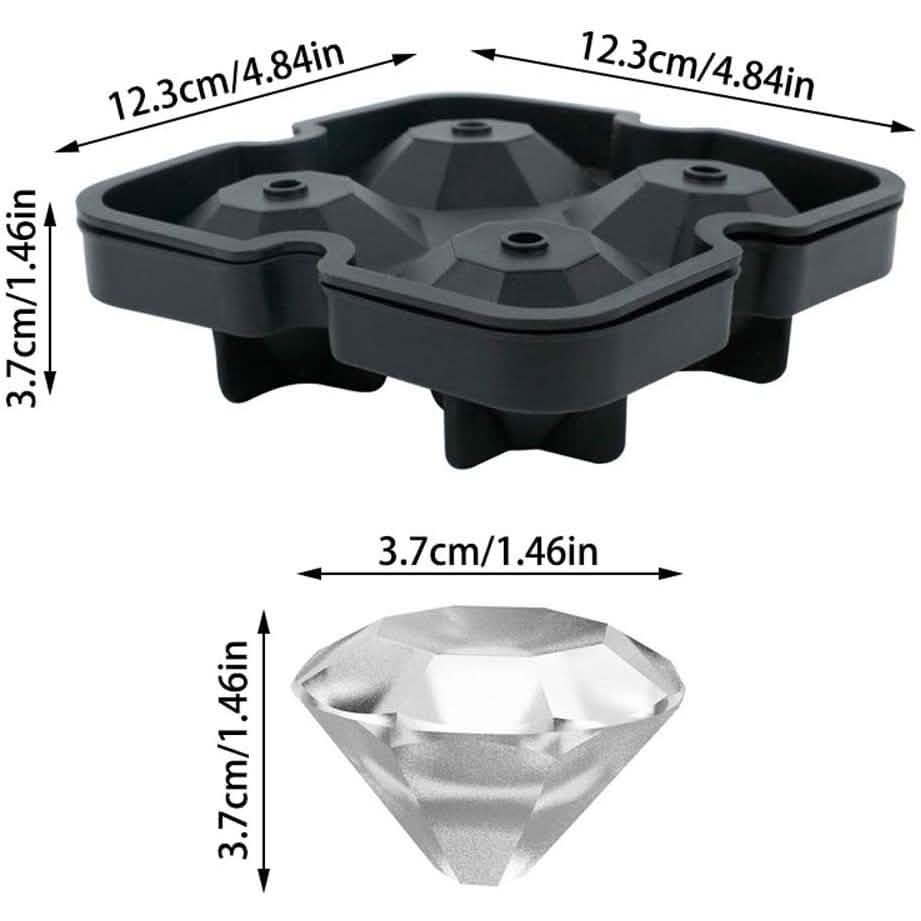 Diamond Flexible Silicone Ice Cube Mold Tray