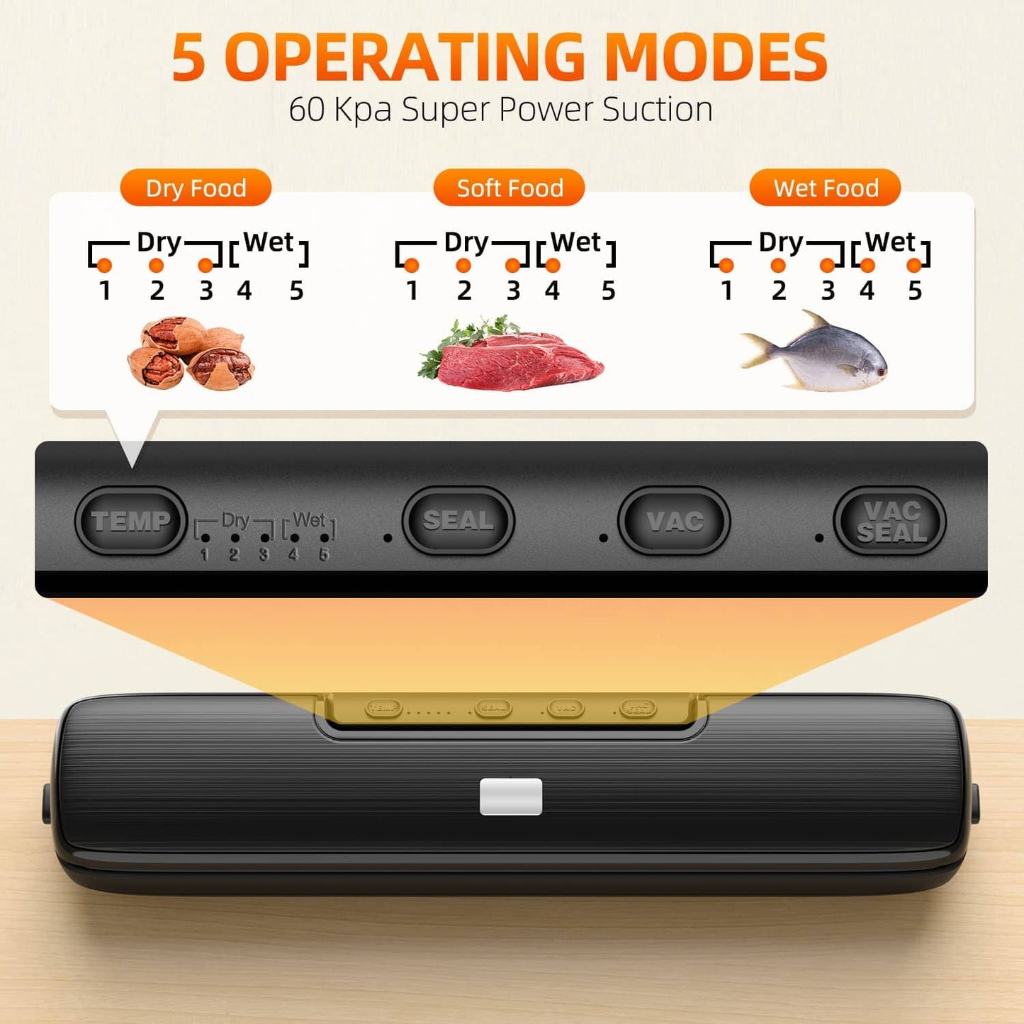 Food Vacuum Sealer Automatic Air Sealing System