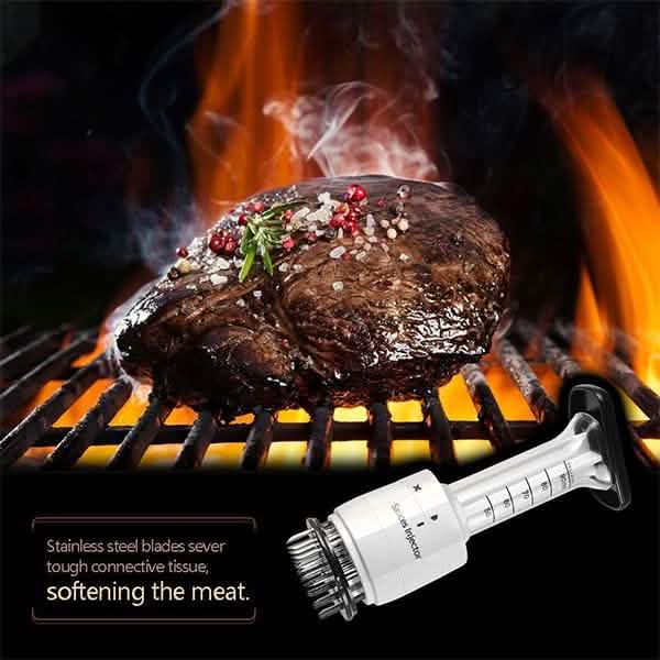 Stainless Steel Seasoning and Marinade Injector Needle Meat Tenderizer