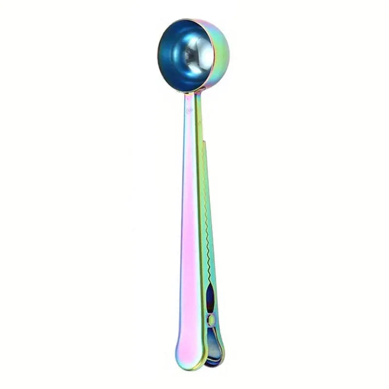 2-in-1 Stainless Steel Coffee Spoon and Sealing Clip
