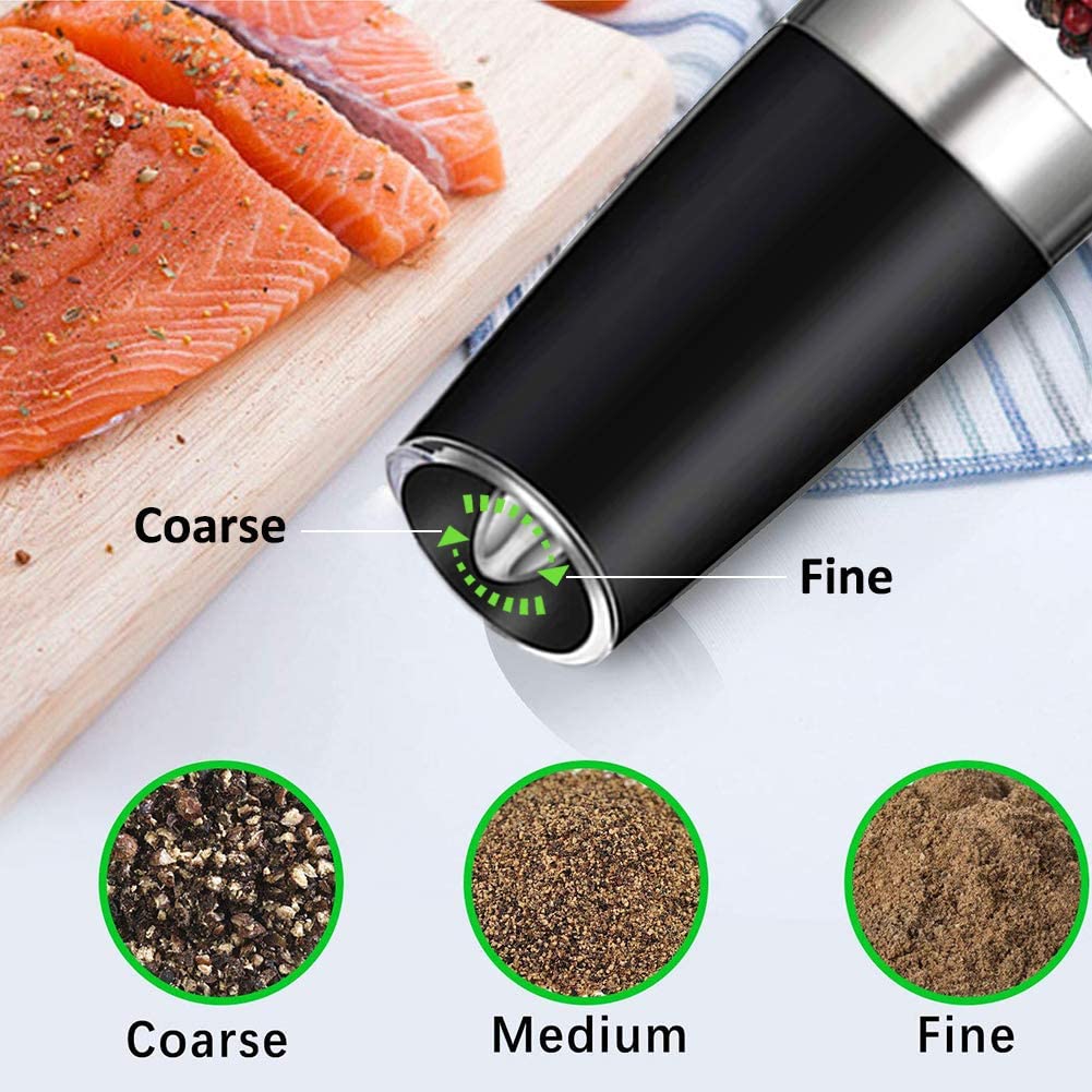 2-Pack: Gravity Electric Salt Pepper Grinder