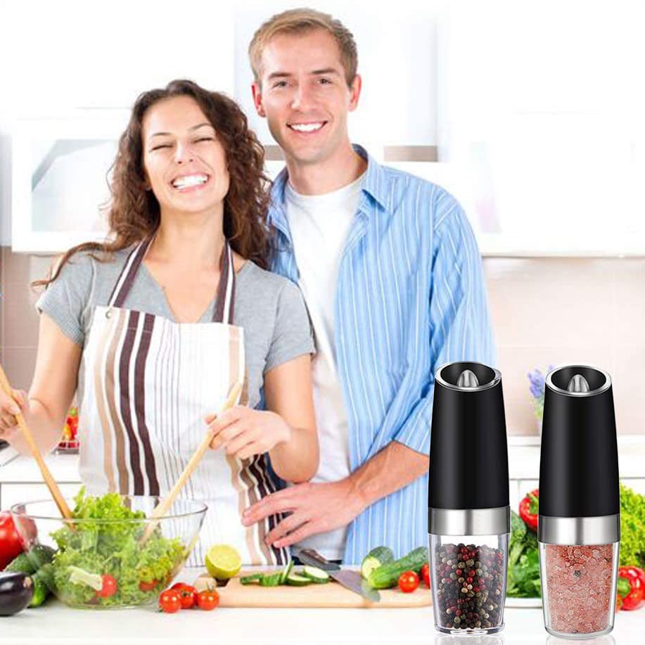 2-Pack: Gravity Electric Salt Pepper Grinder