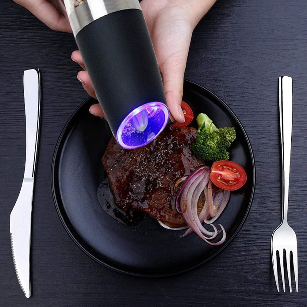 2-Pack: Gravity Electric Salt Pepper Grinder