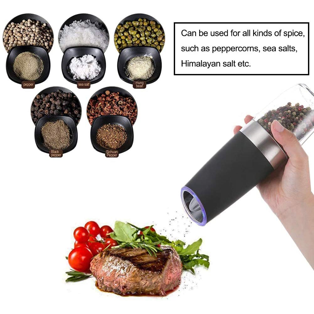 2-Pack: Gravity Electric Salt Pepper Grinder