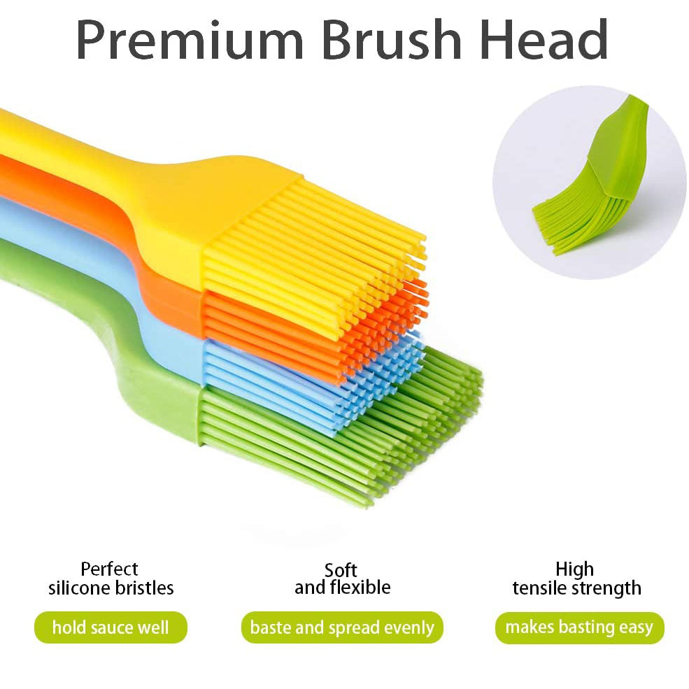 4-Pack: Silicone Basting Pastry Brush