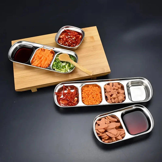 4-Piece Set: Stainless Steel Sauce Dish