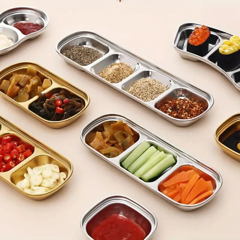 4-Piece Set: Stainless Steel Sauce Dish