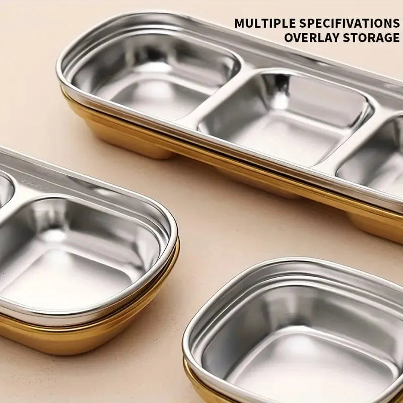 4-Piece Set: Stainless Steel Sauce Dish
