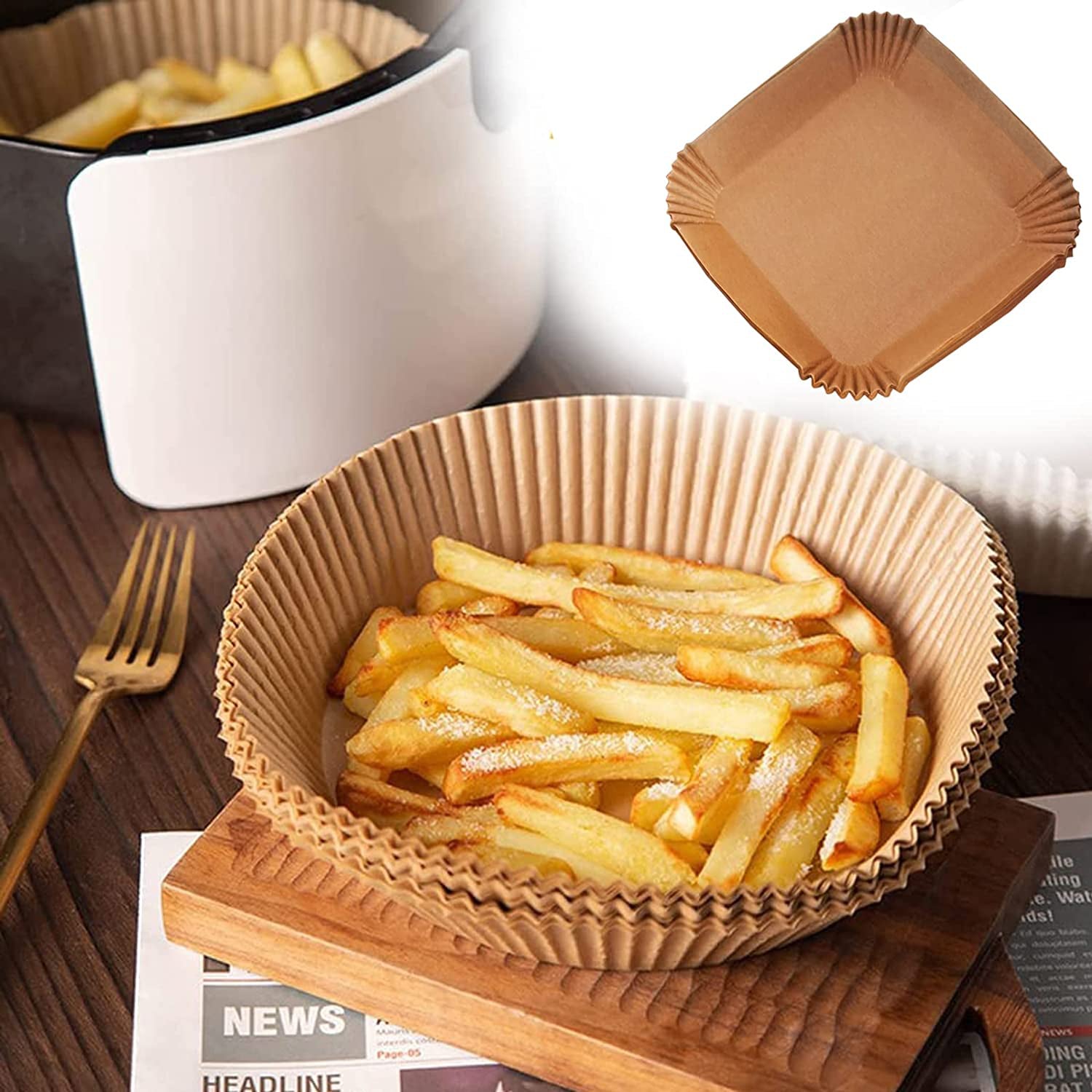 50-Pieces: Air Fryer Disposable Paper Liners