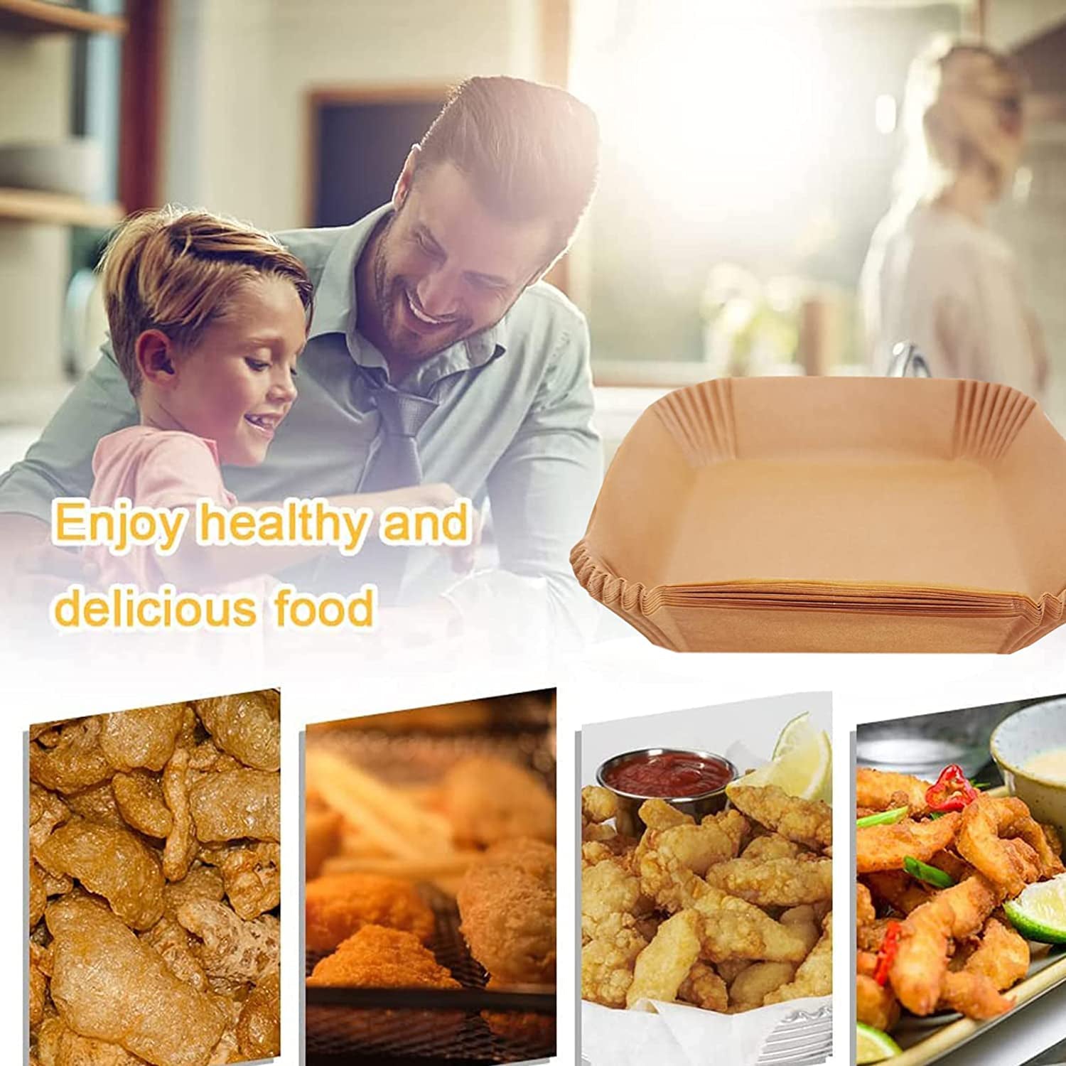 50-Pieces: Air Fryer Disposable Paper Liners