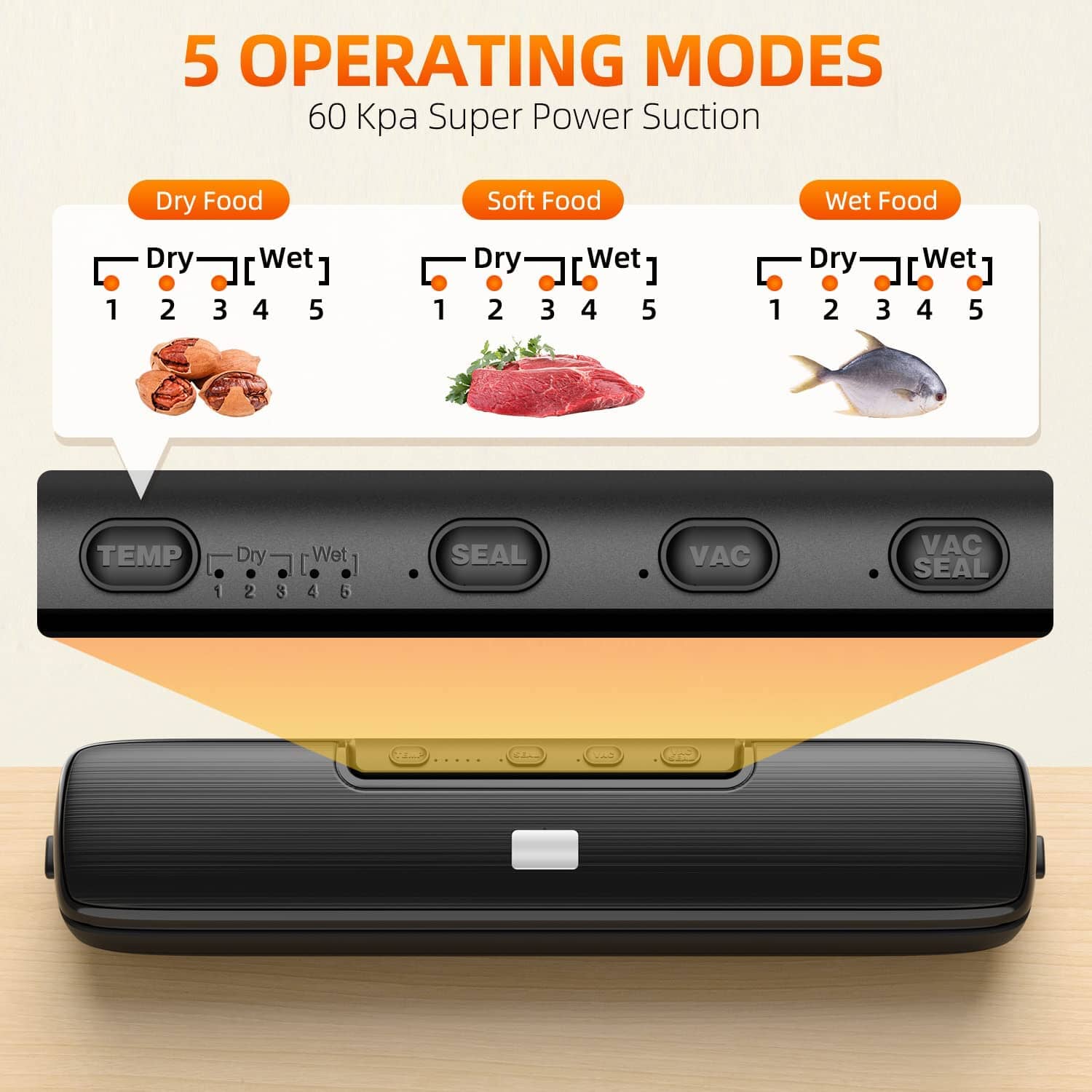 Food Vacuum Sealer Automatic Air Sealing System