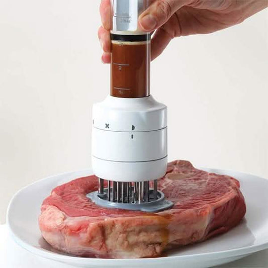 Stainless Steel Seasoning and Marinade Injector Needle Meat Tenderizer