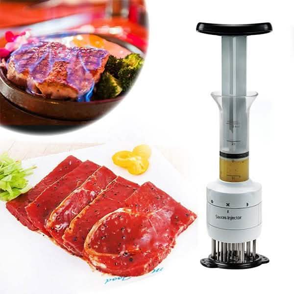 Stainless Steel Seasoning and Marinade Injector Needle Meat Tenderizer